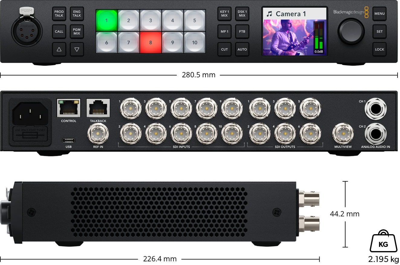 ATEM 1 M/E Constellation 4K – Dimensiones y peso