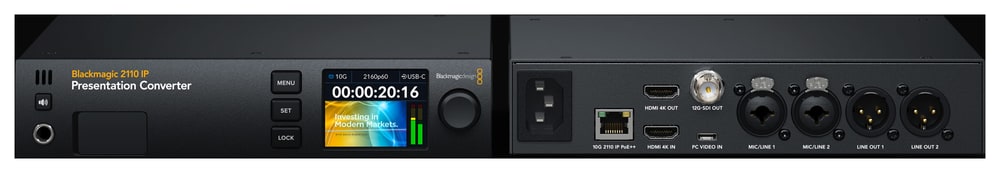 Blackmagic 2110 IP Presentation Converter – Un portátil alimentado por el conversor