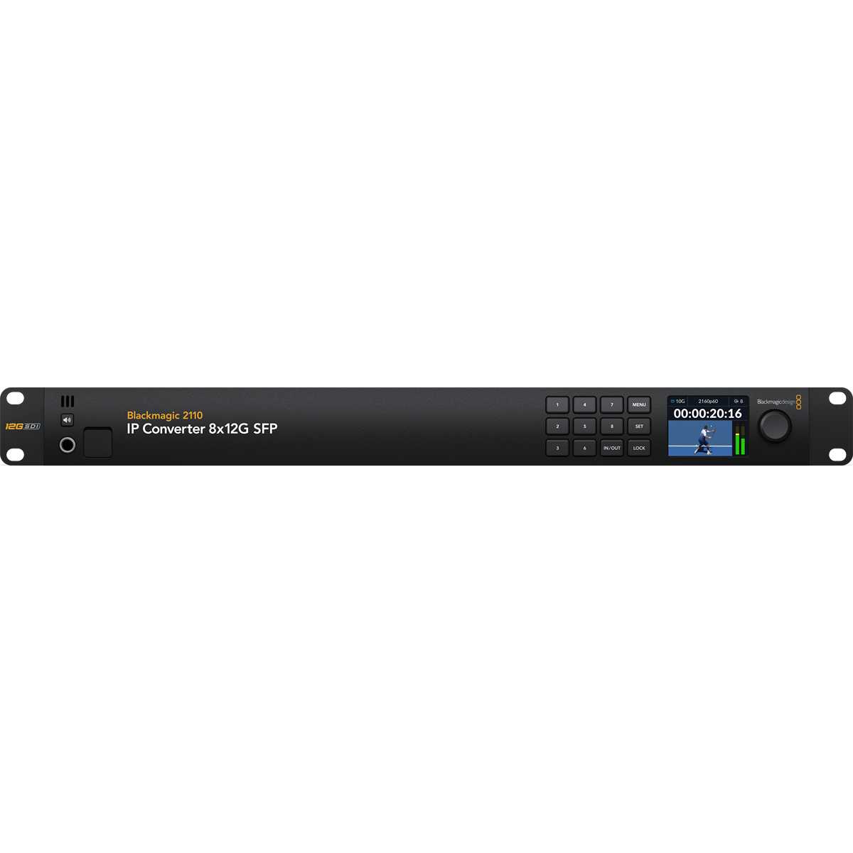 Panel frontal del 2110 IP Converter 8x12G SFP