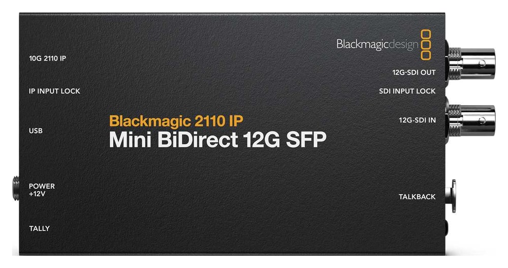 Blackmagic 2110 IP Mini BiDirect 12G SFP – Retorno de programa y talkback