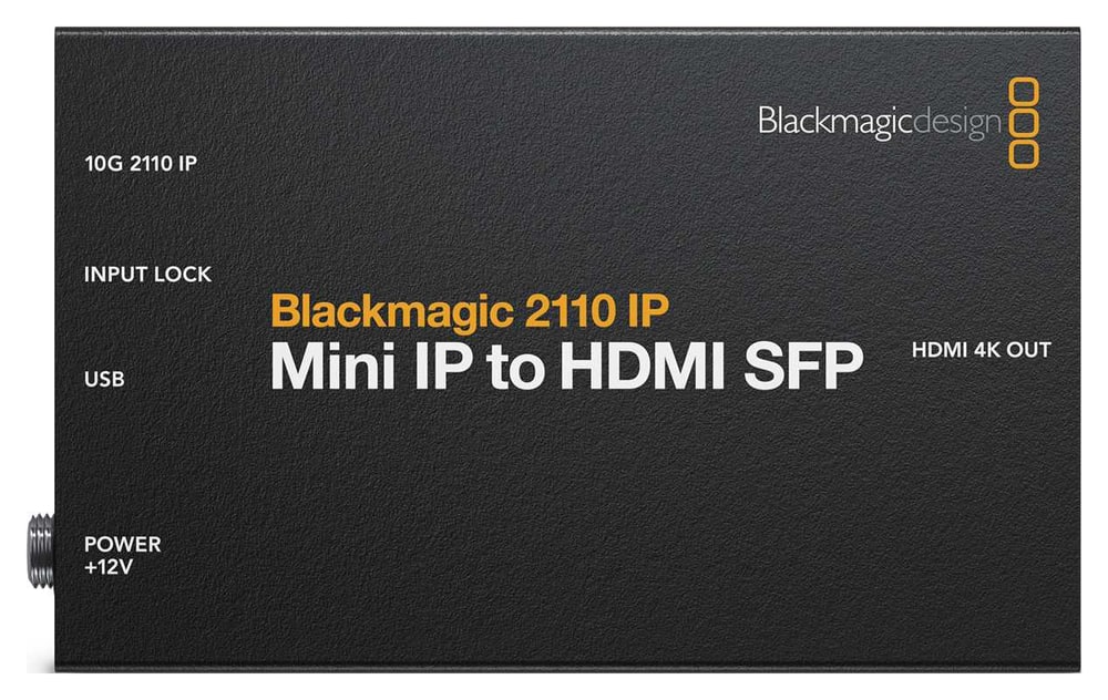 Blackmagic 2110 IP Mini IP to HDMI SFP – Entrada IP, imagen en HDMI