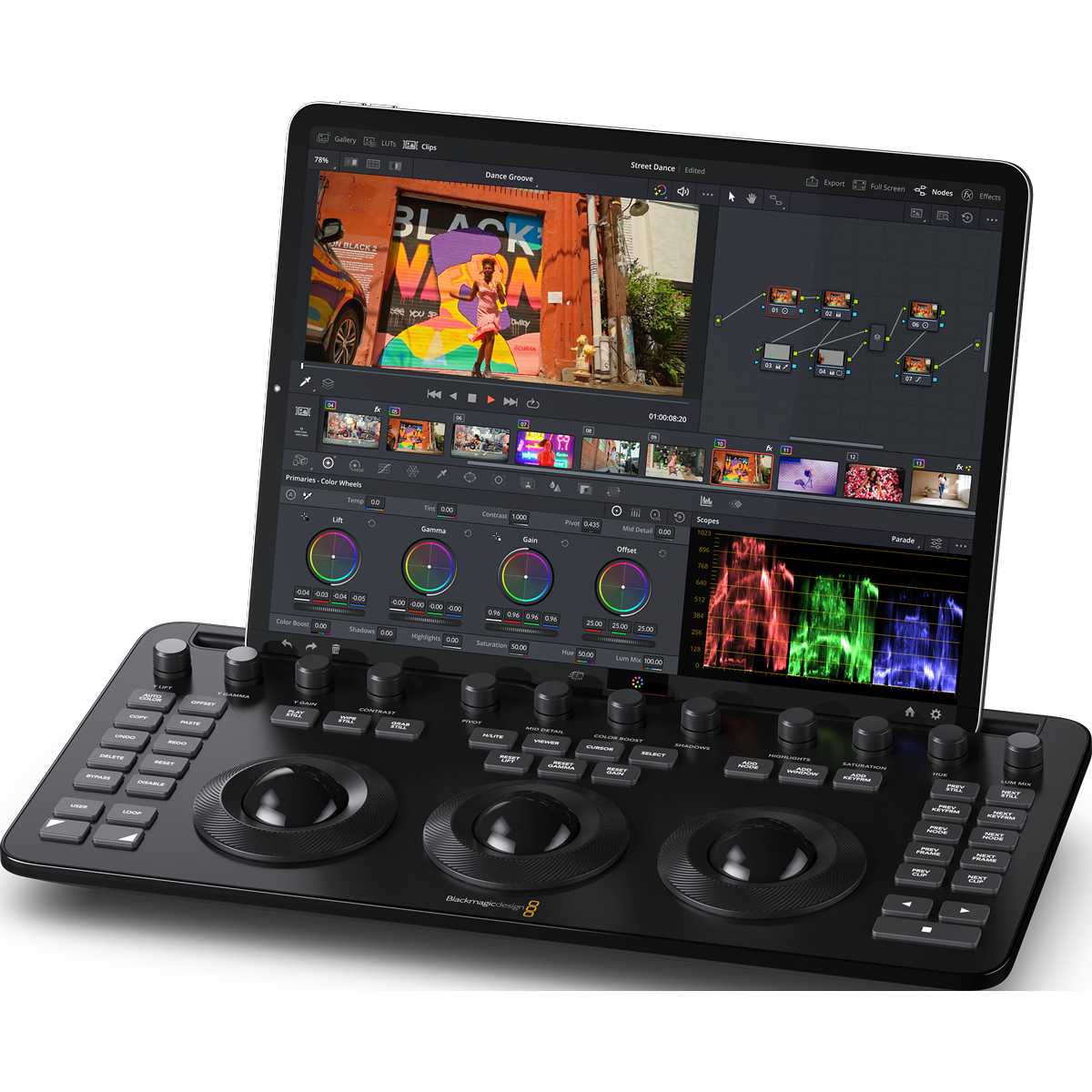 Blackmagic DaVinci Resolve Micro Color Panel con iPad Pro