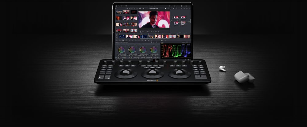 DaVinci Resolve Micro Color Panel – Ranura para iPad y trabajo en rodaje
