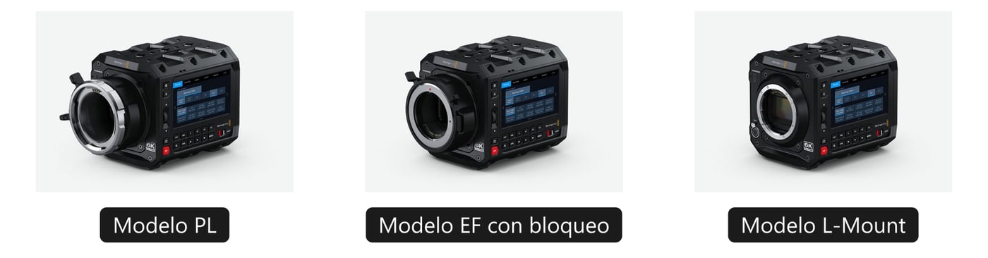Blackmagic PYXIS – Modelo PL, Modelo EF con bloqueo, Modelo L-Mount