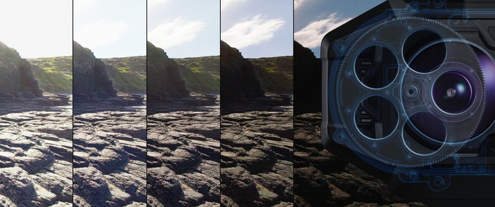 Blackmagic URSA Cine Immersive – Filtros ND de 2 a 8 pasos