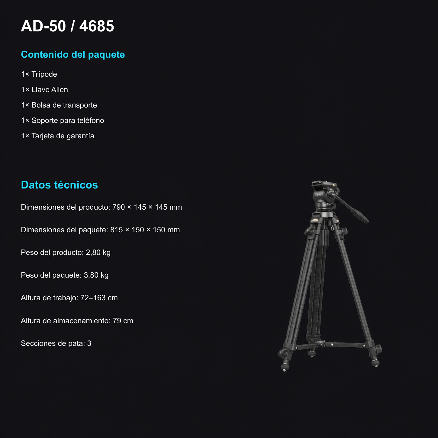 SmallRig AD-50 Lite 4684 – infografía en español – 11/12