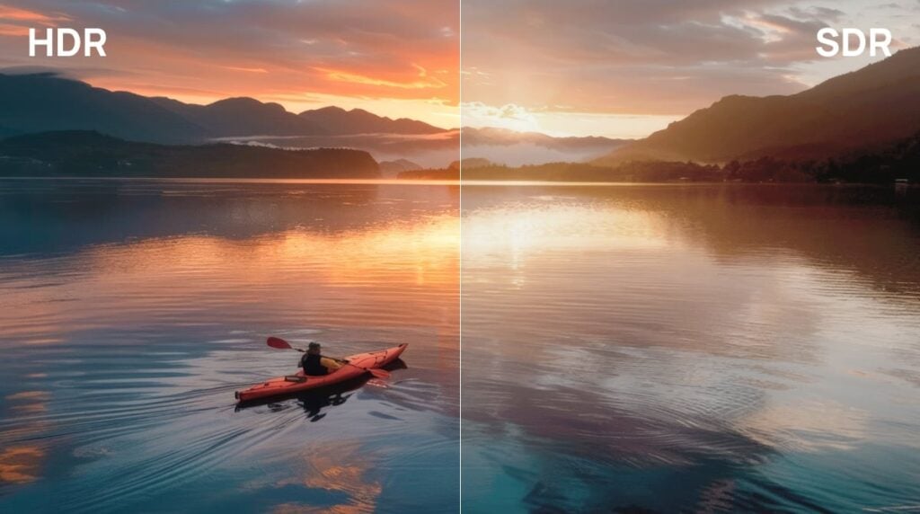 Comparación de imagen HDR y SDR para Atomos Shinobi II