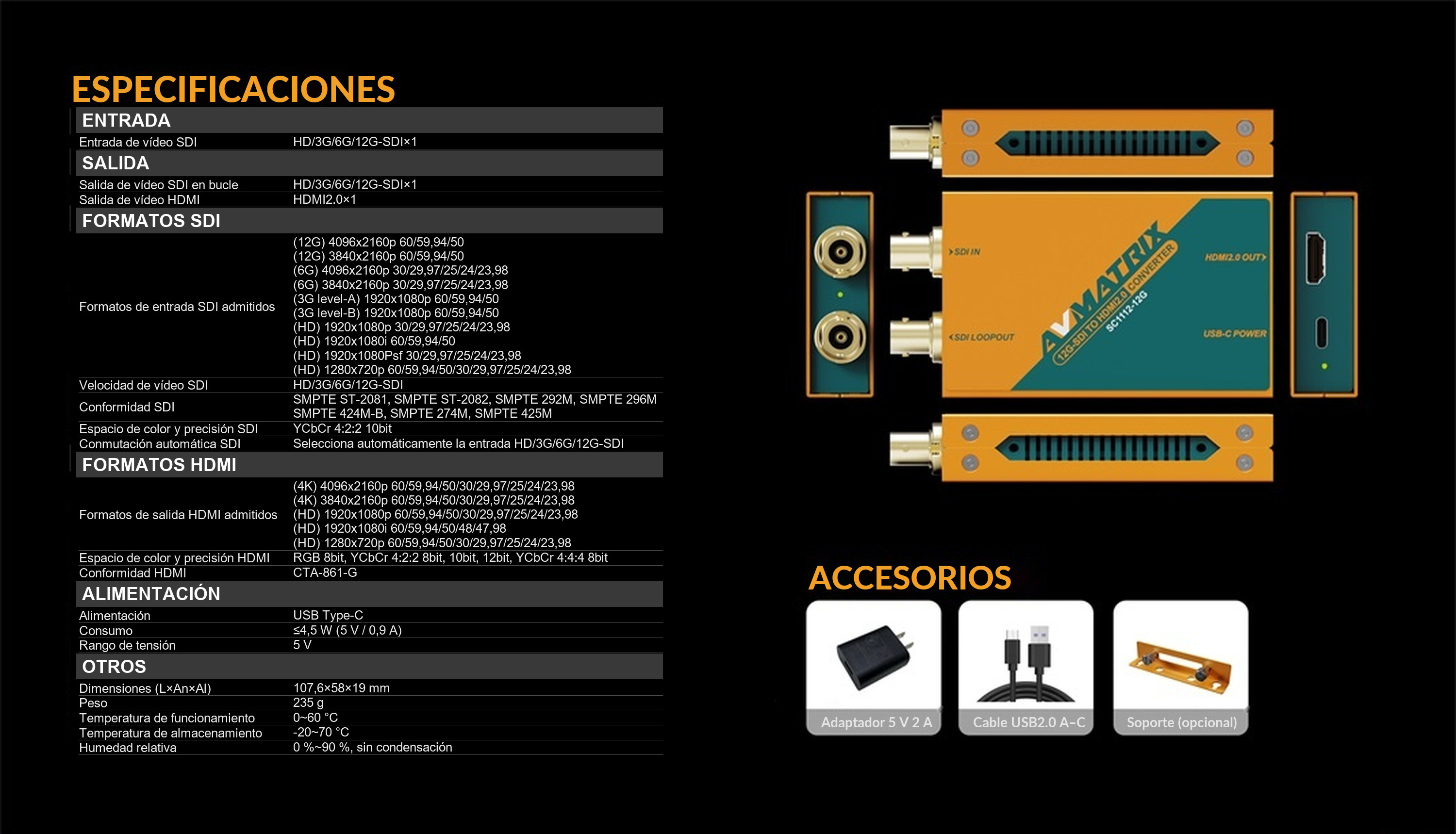 AVMATRIX SC1112-12G – infografía