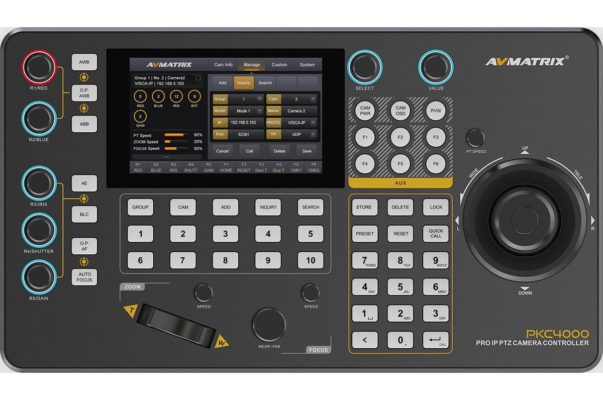 AVMATRIX PKC4000-NDI – Superficie de control