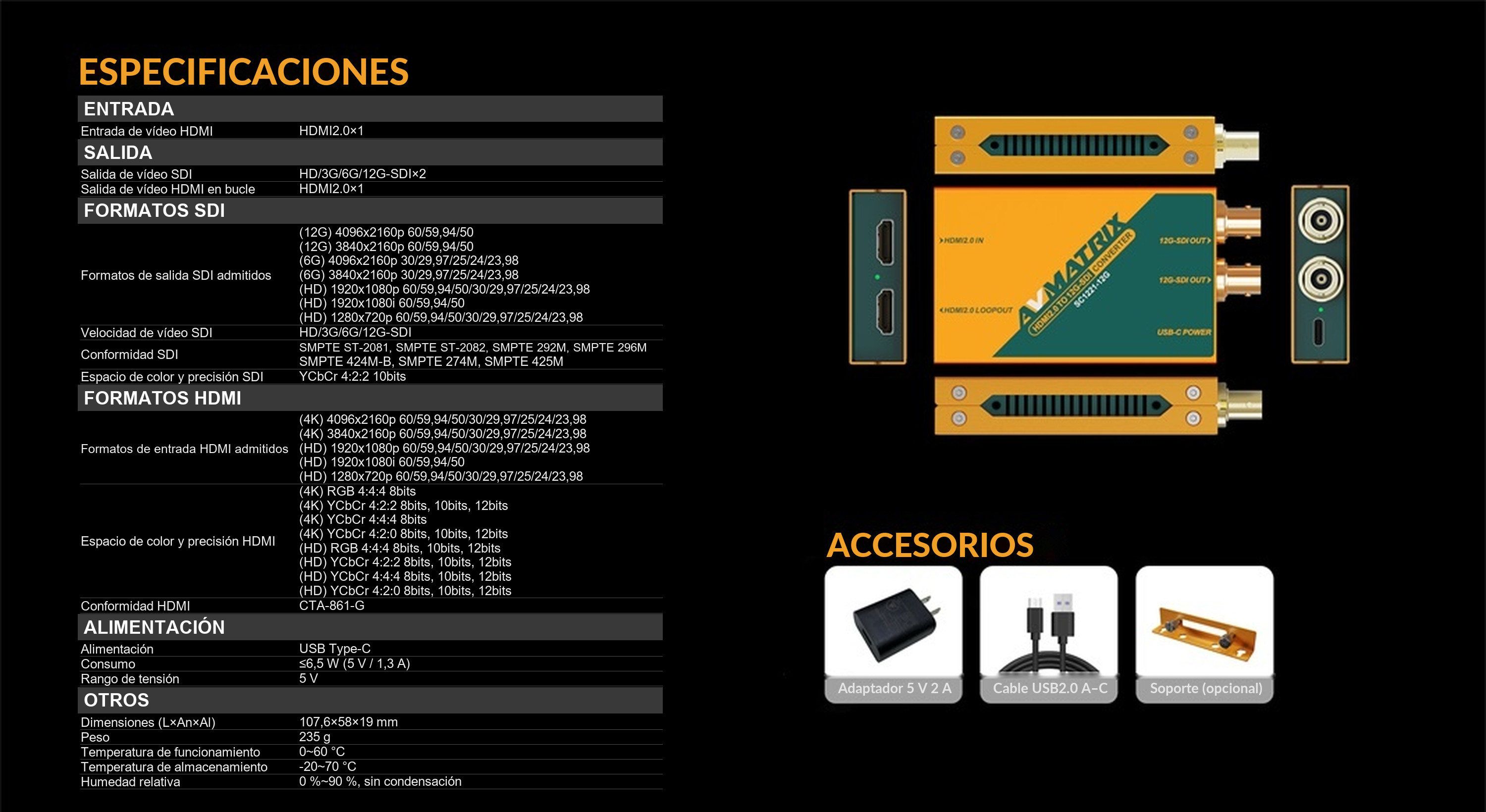 AVMATRIX SC1221-12G – infografía