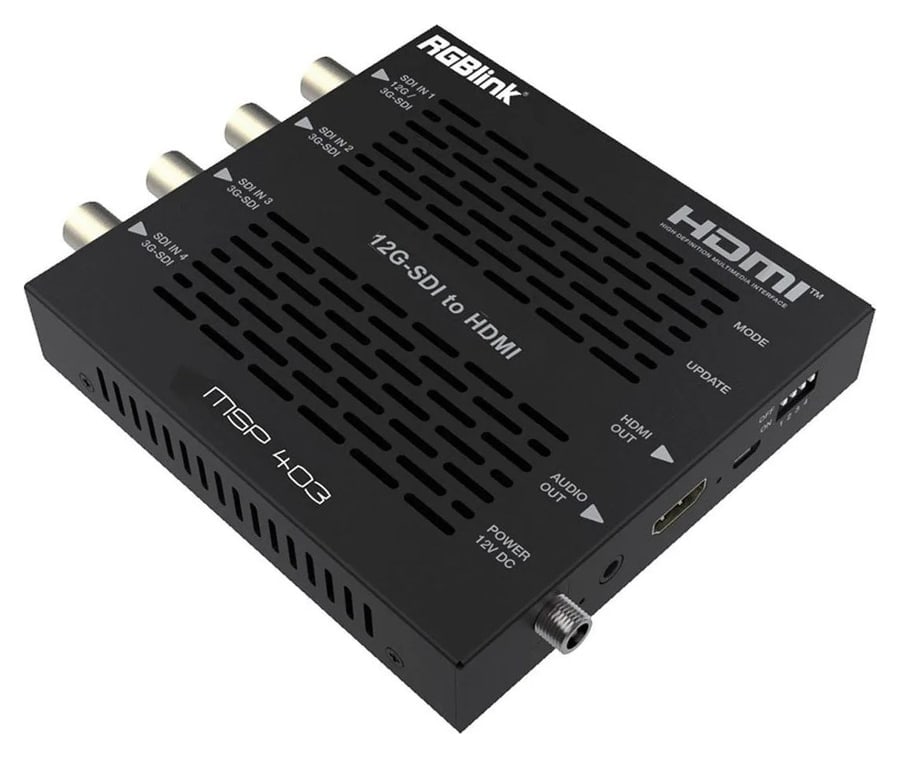 12G-SDI o 4× 3G-SDI a HDMI 2.0b