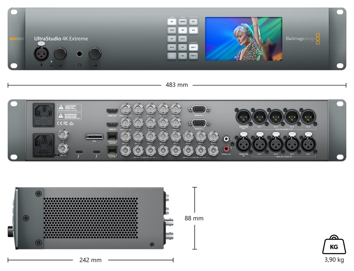 Blackmagic Design UltraStudio 4K Extreme 3 – Dimensiones y peso