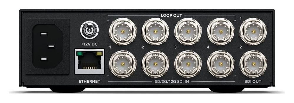 Blackmagic Videohub Mini 4x2 12G – Una salida de bucle en cada entrada