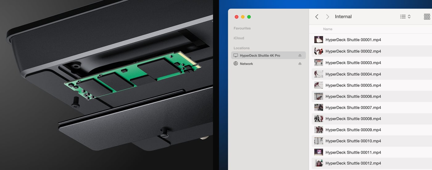 HyperDeck Shuttle 4K Pro – Almacenamiento en red interno M.2