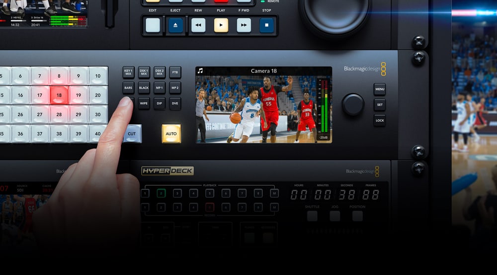 ATEM 4 M/E Constellation 4K Plus – Panel de control en el frontal