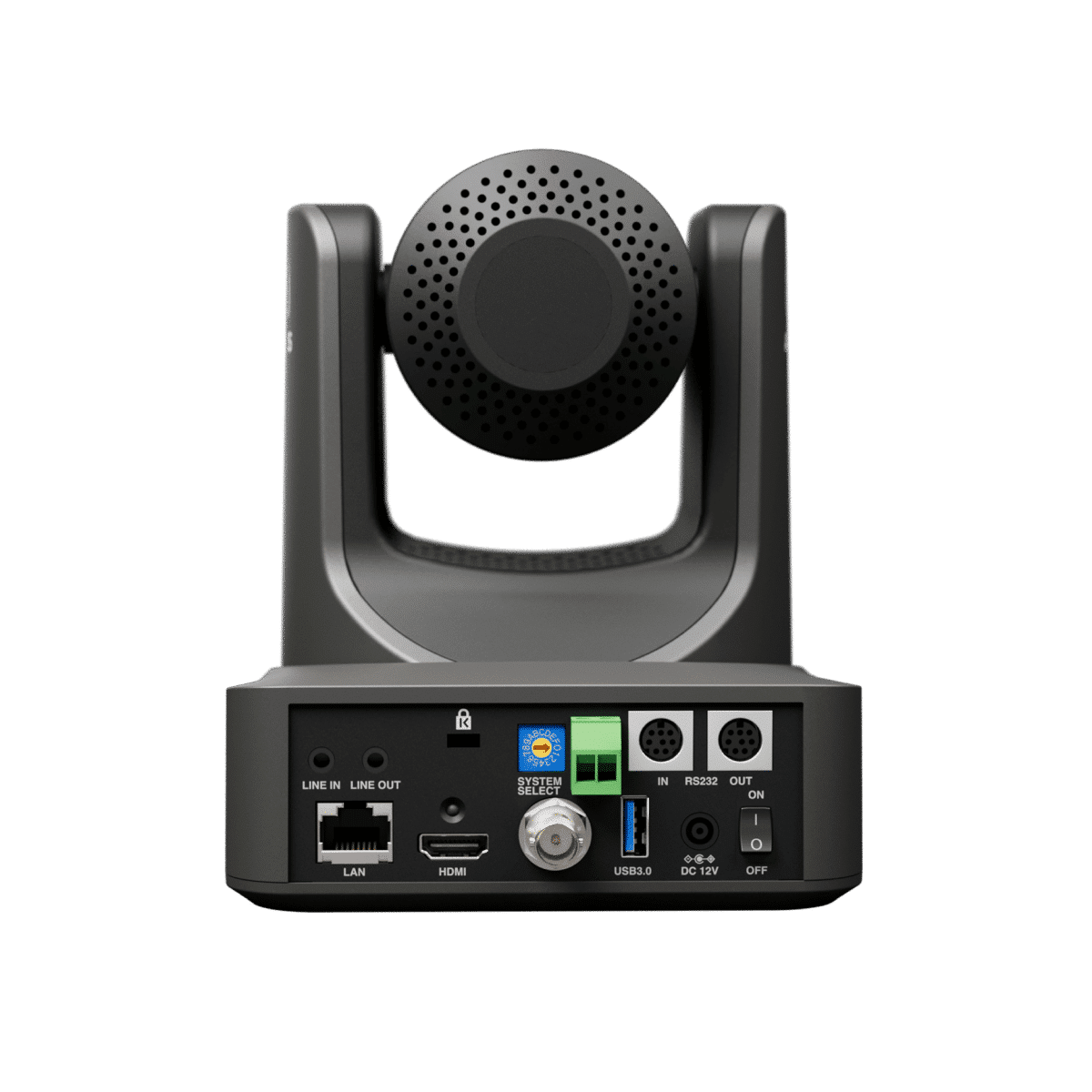 Conexiones traseras de la cámara Atomos A-Eye 4K-20X