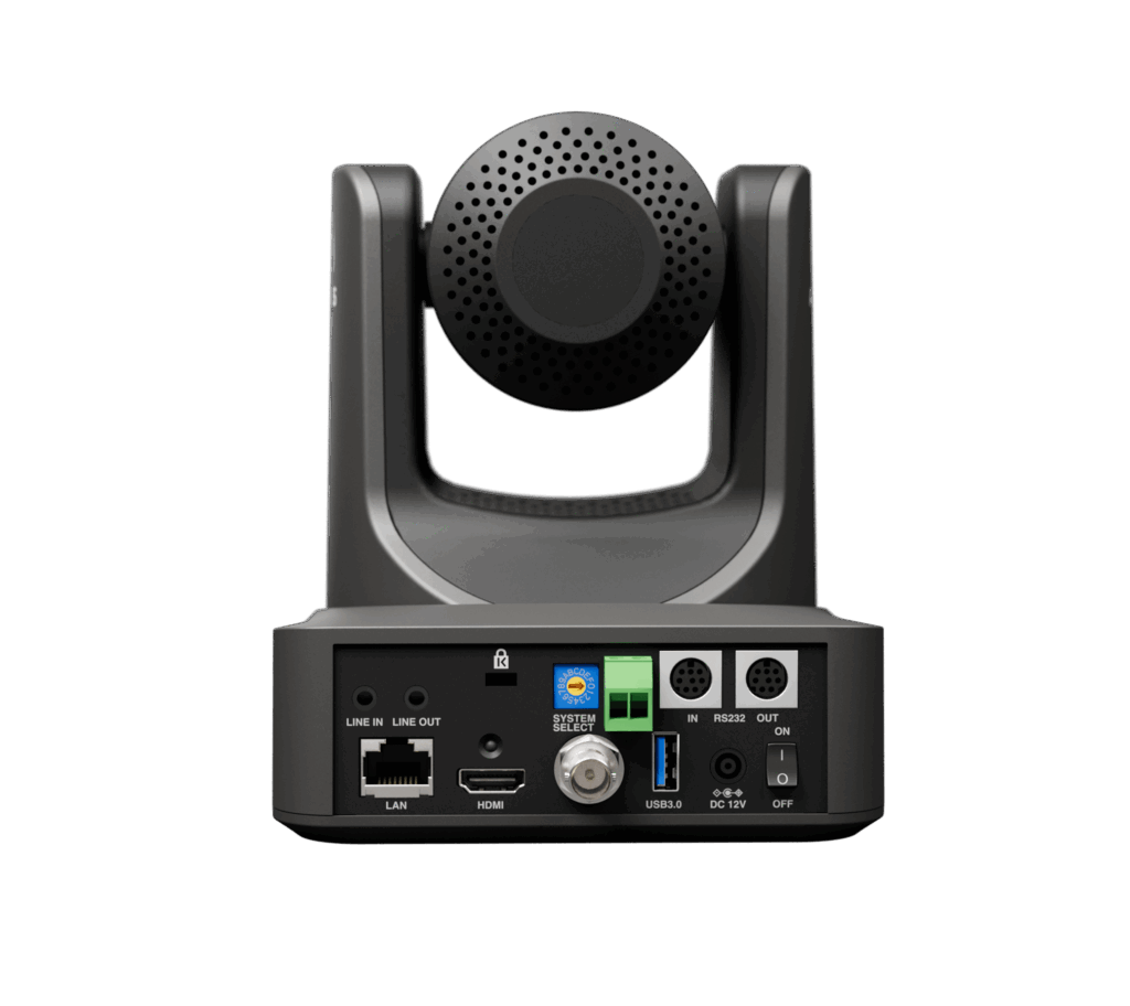 Panel trasero del Atomos A-Eye HD-20X con HDMI, 3G-SDI, USB, Ethernet y puertos de control