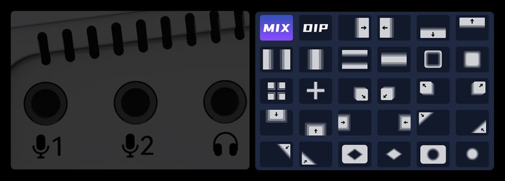 CineTreak Mixer Plus – Dos micrófonos, auriculares y 30 transiciones