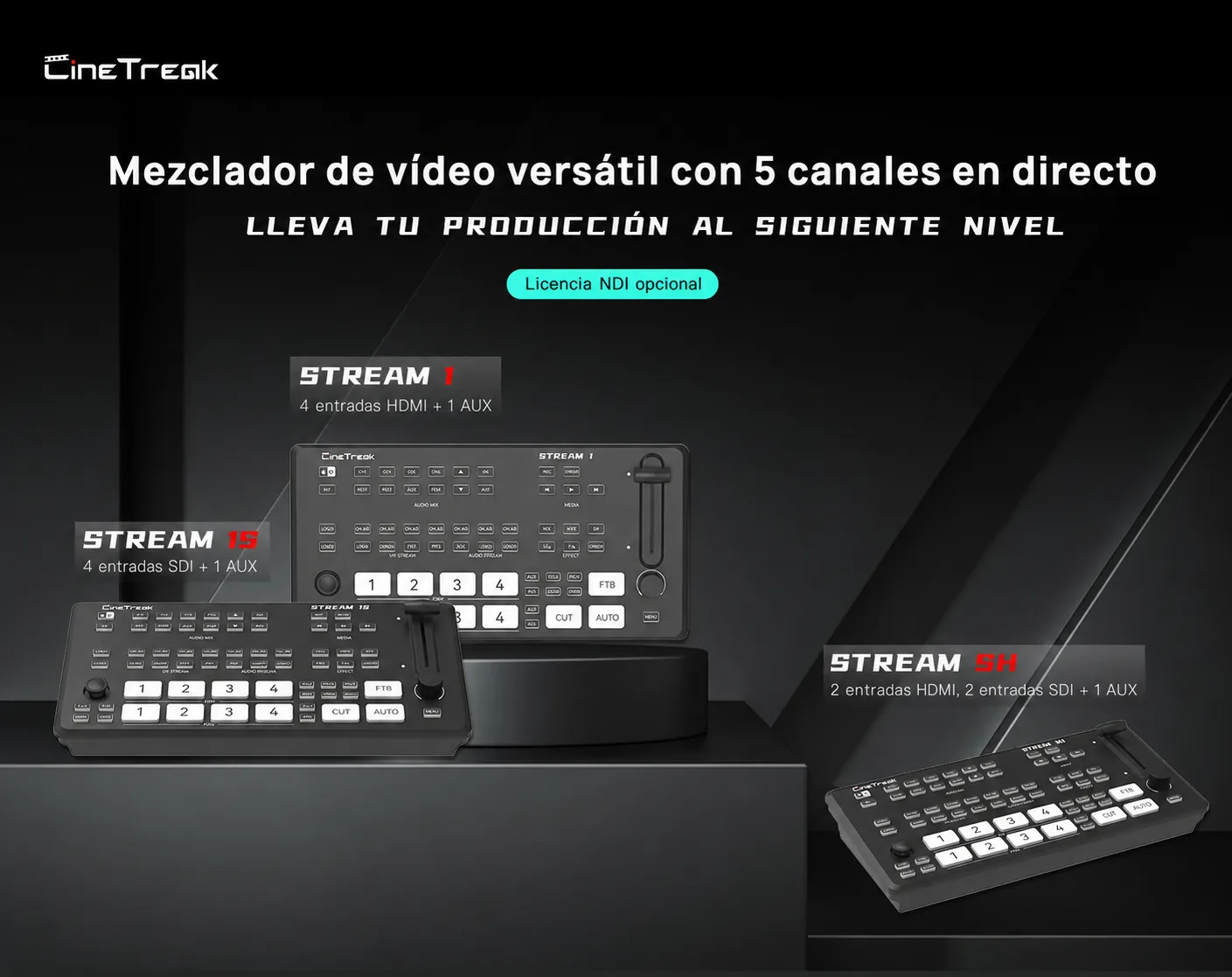 Lokalizované srovnání řady CineTreak Stream