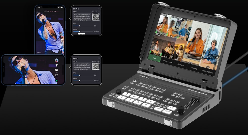 CineTreak Stream Master – Dos streams RTMP y cámara web USB-C