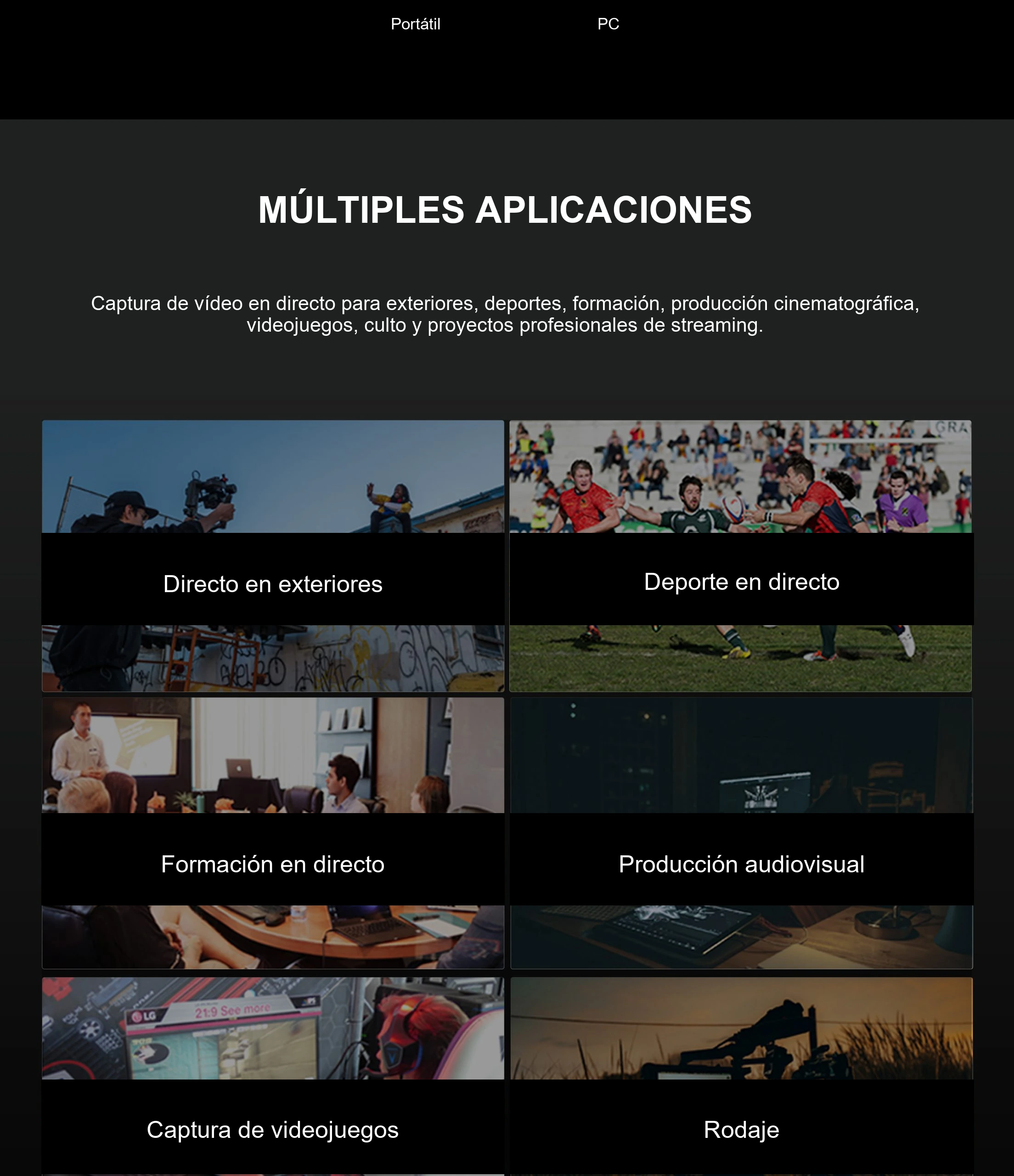 Diseñado para producción en directo