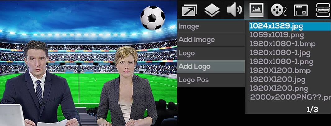 CineTreak Cinelive C1 – Varias capas y logotipos