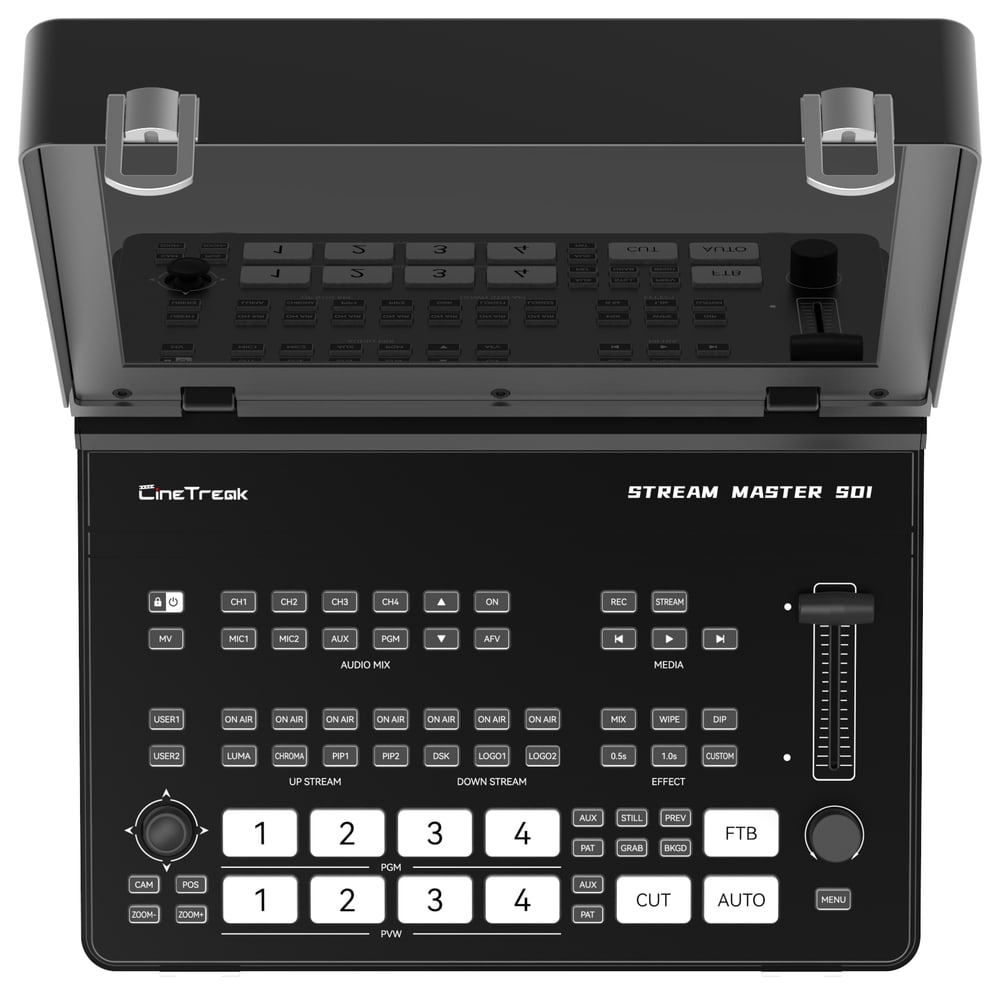 CineTreak Stream Master SDI – Botones, T-bar y transiciones