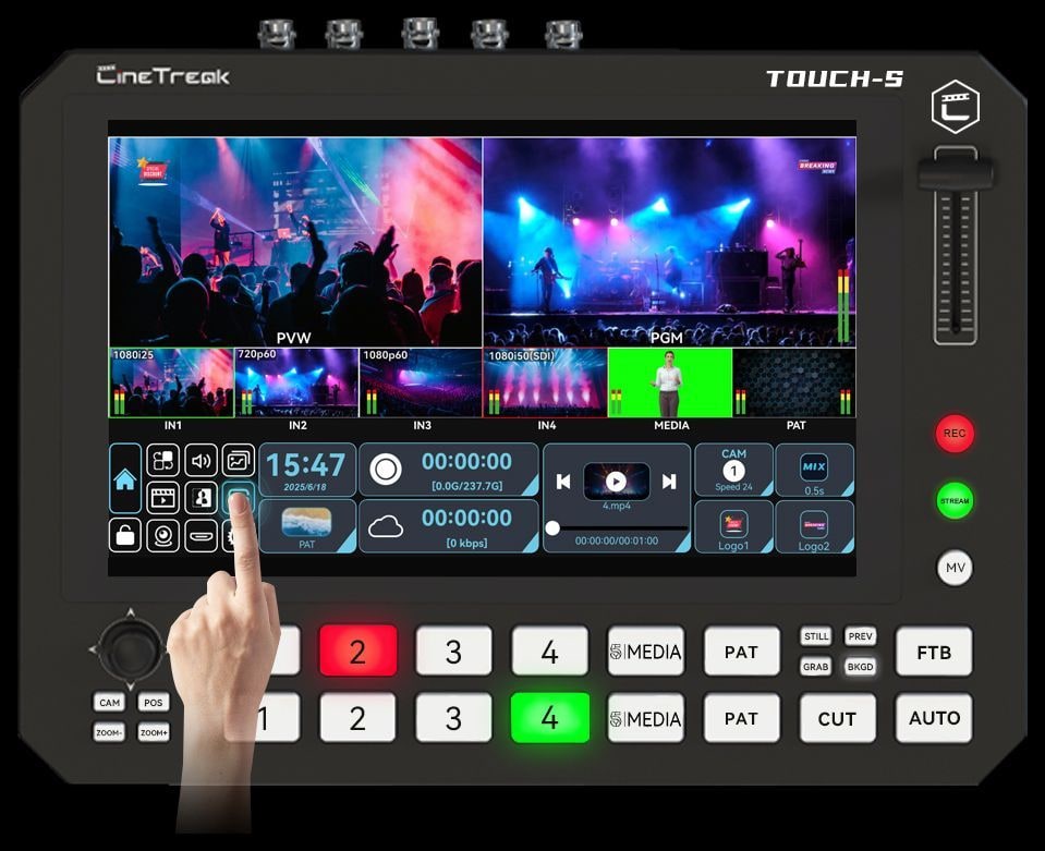 CineTreak Touch-S – Pantalla táctil y botones físicos