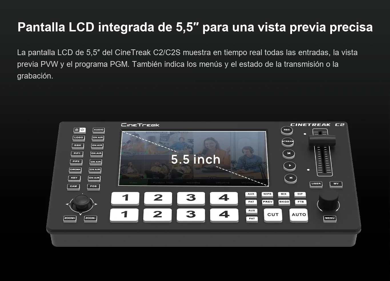 CineTreak Cinelive C2 – Pantalla de 5,5″ integrada