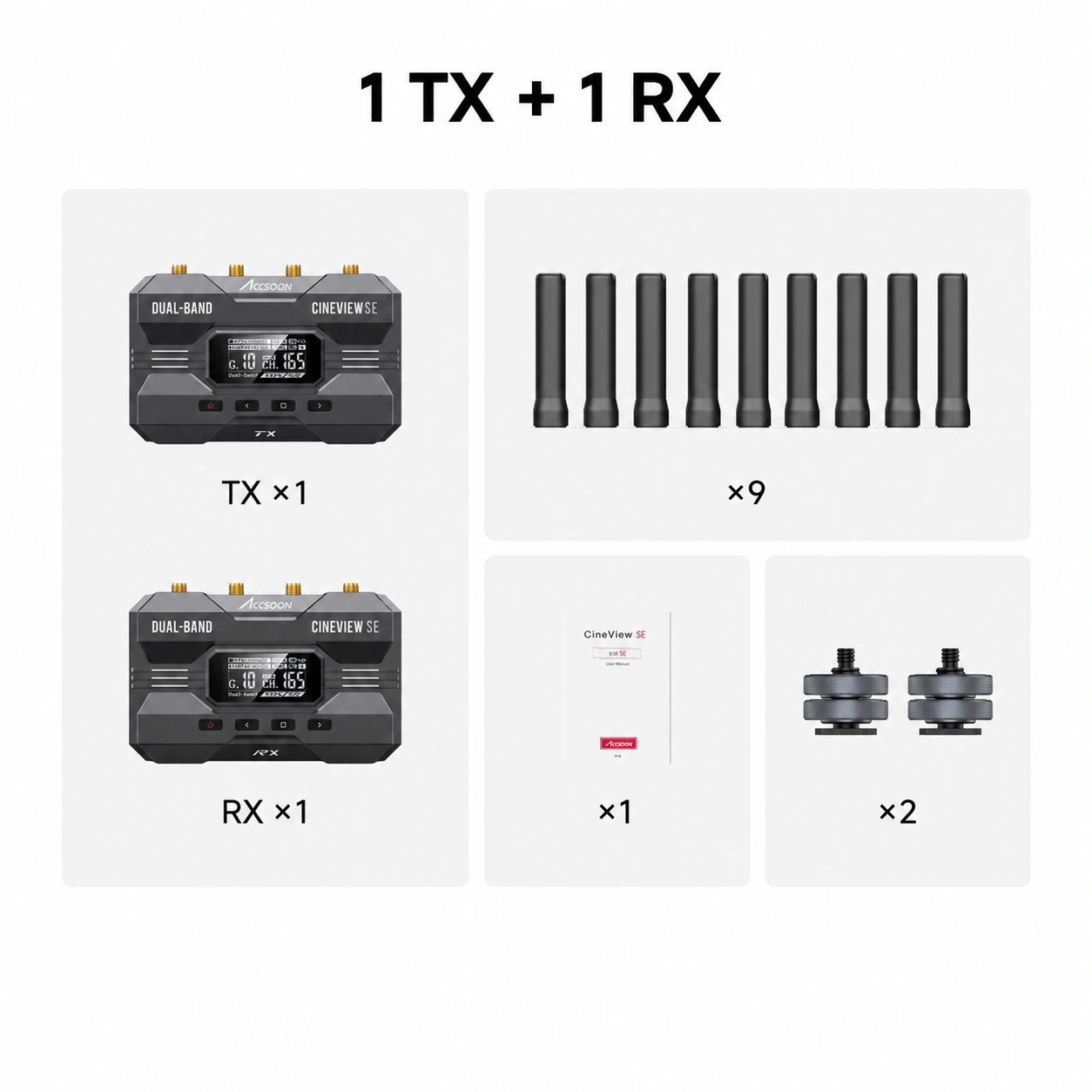 Accsoon CineView SE · Juego completo 1TX + 1RX