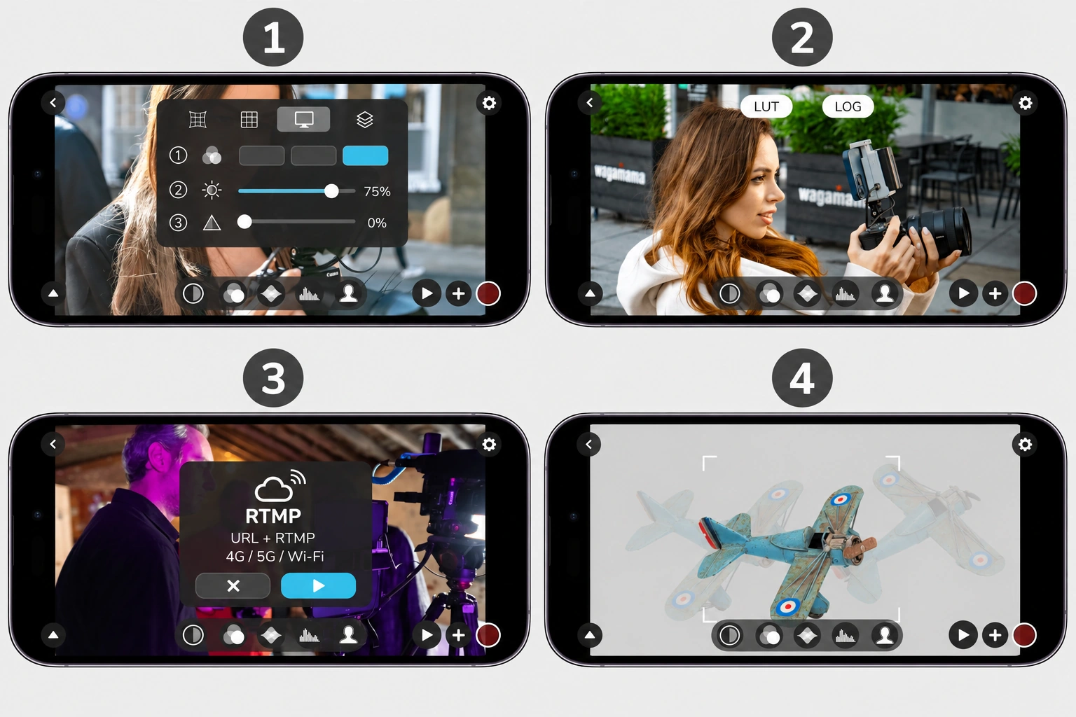 Accsoon CineView SE · Vista previa, grabación y uso compartido