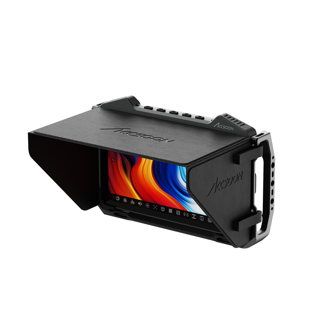 Sluneční clona Accsoon ACC33 nasazená na monitoru CineView M7