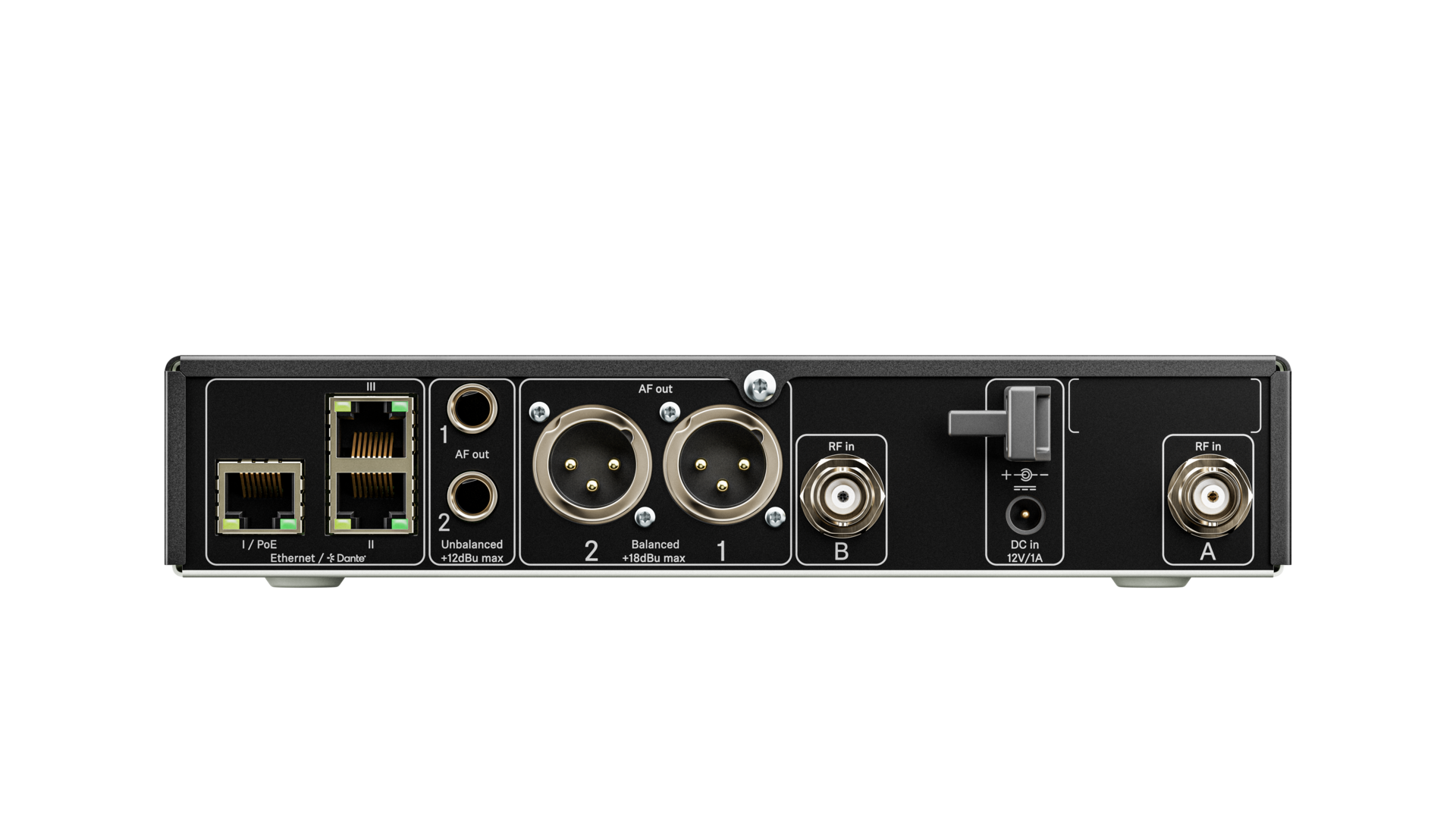 Zadní panel Sennheiser EW-DX EM 2 Dante