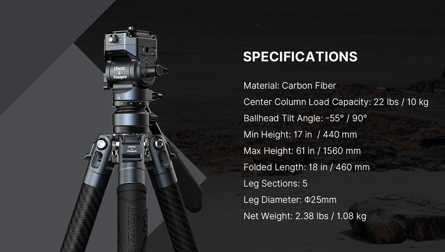 Ulanzi F38 Quick Release Video Travel Tripod 3318