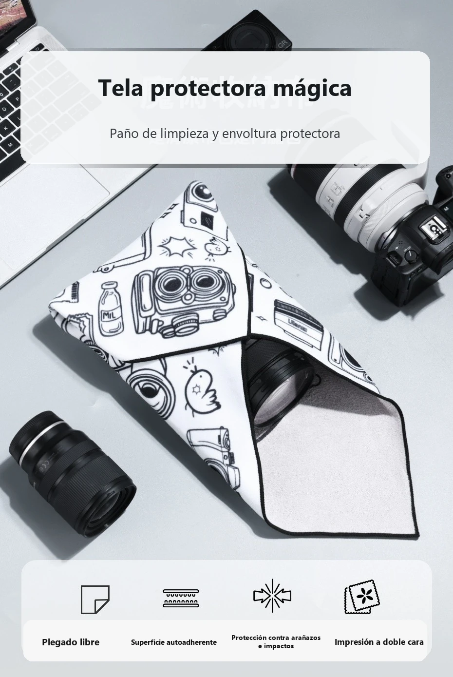 Infografía localizada del paño protector Ulanzi C068
