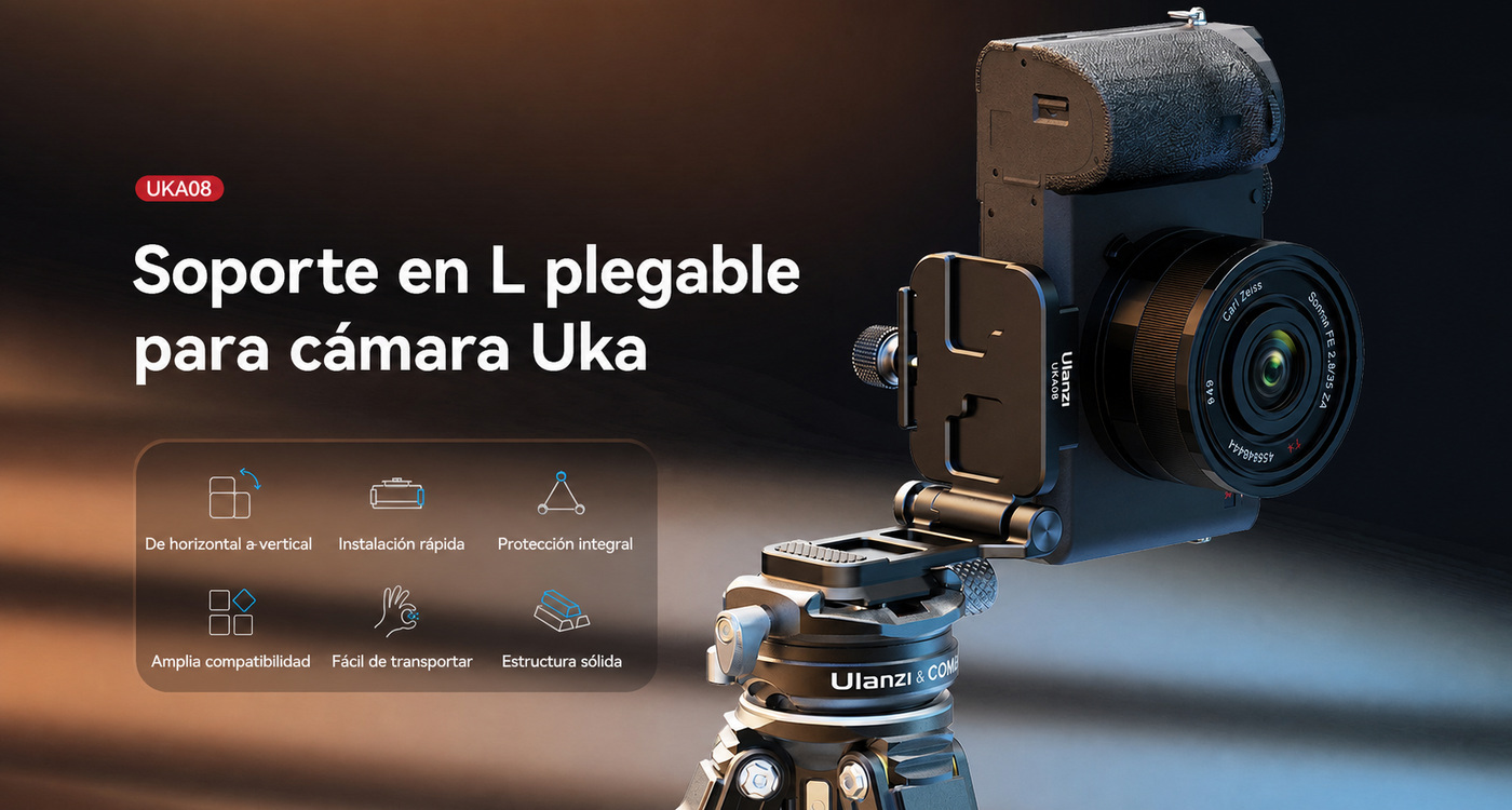 Soporte en L plegable para cámara Uka
