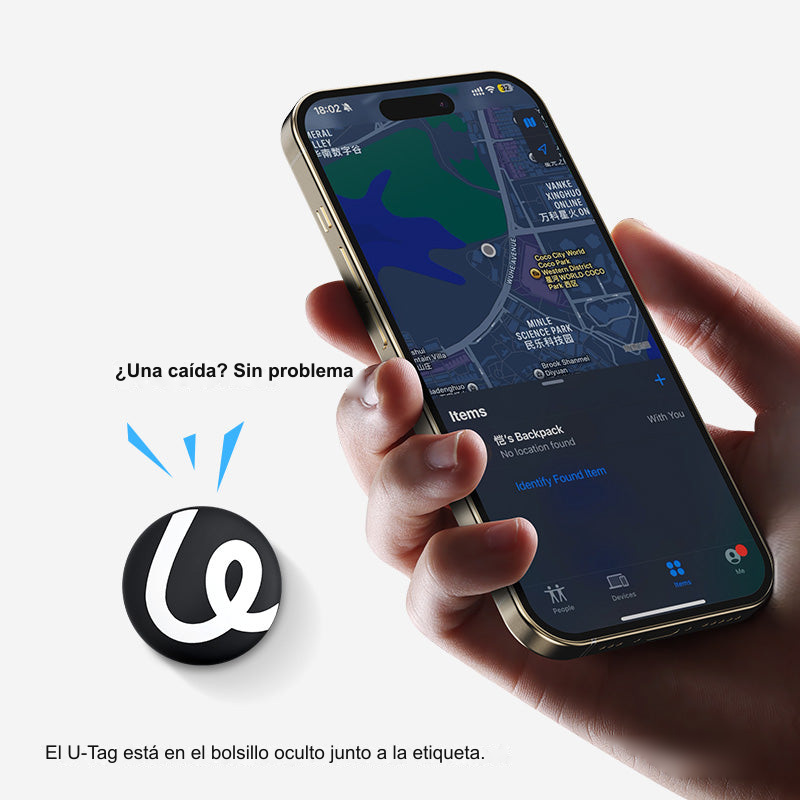 El U-Tag está en el bolsillo oculto junto a la etiqueta.