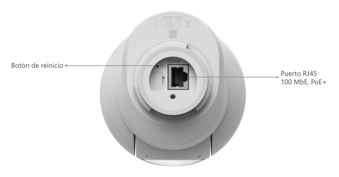 Ubiquiti UniFi Protect G6 PTZ, blanco – parte inferior de la cámara