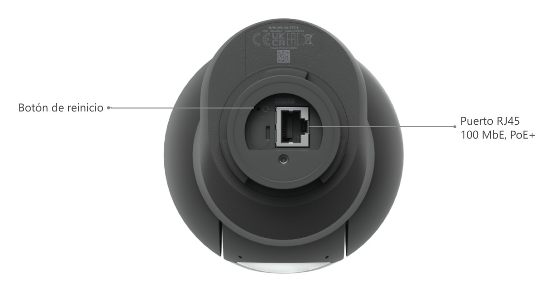 Ubiquiti UniFi Protect G6 PTZ, negro – parte inferior de la cámara