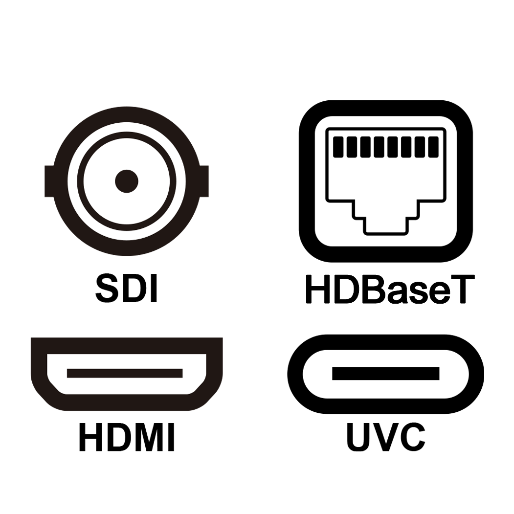 Conectores SDI, HDBaseT, HDMI y UVC
