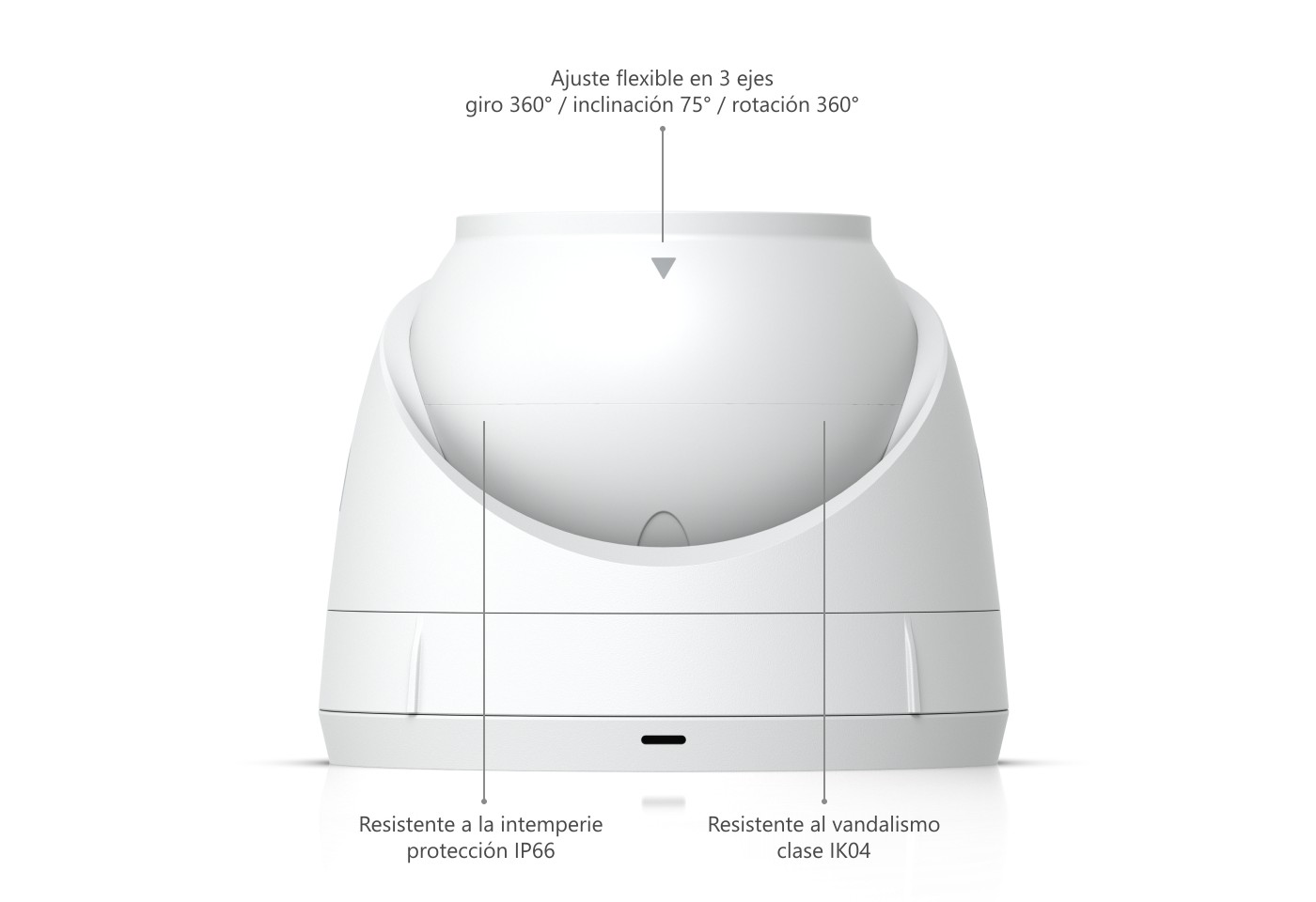 Ubiquiti UniFi Protect G5 Turret Ultra, blanco – ajuste del cabezal en tres ejes