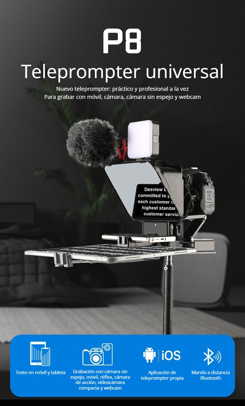 Un teleprompter para móvil y cámara