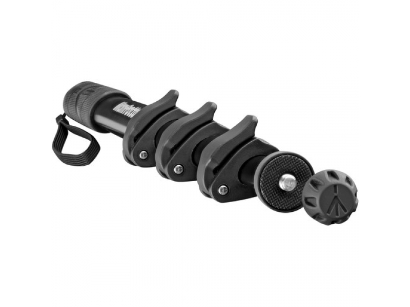 Manfrotto Compact Xtreme MPCOMPACT-BK con su pata de goma separada, como ejemplo de compatibilidad