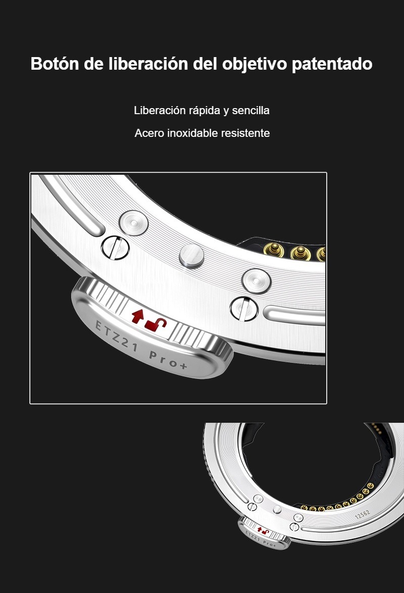 Megadap ETZ21 Pro+ – Botón de liberación del objetivo patentado