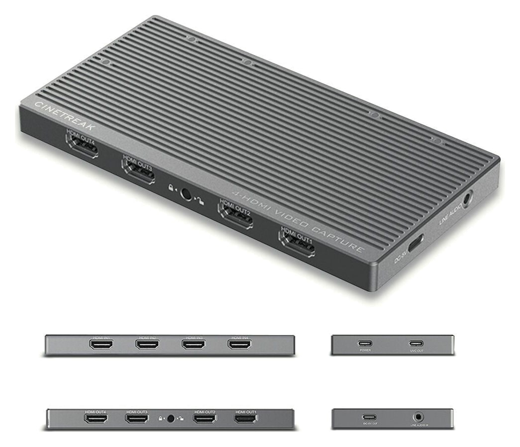 Cuatro fuentes HDMI por un solo cable USB-C – Todos los conectores de un vistazo