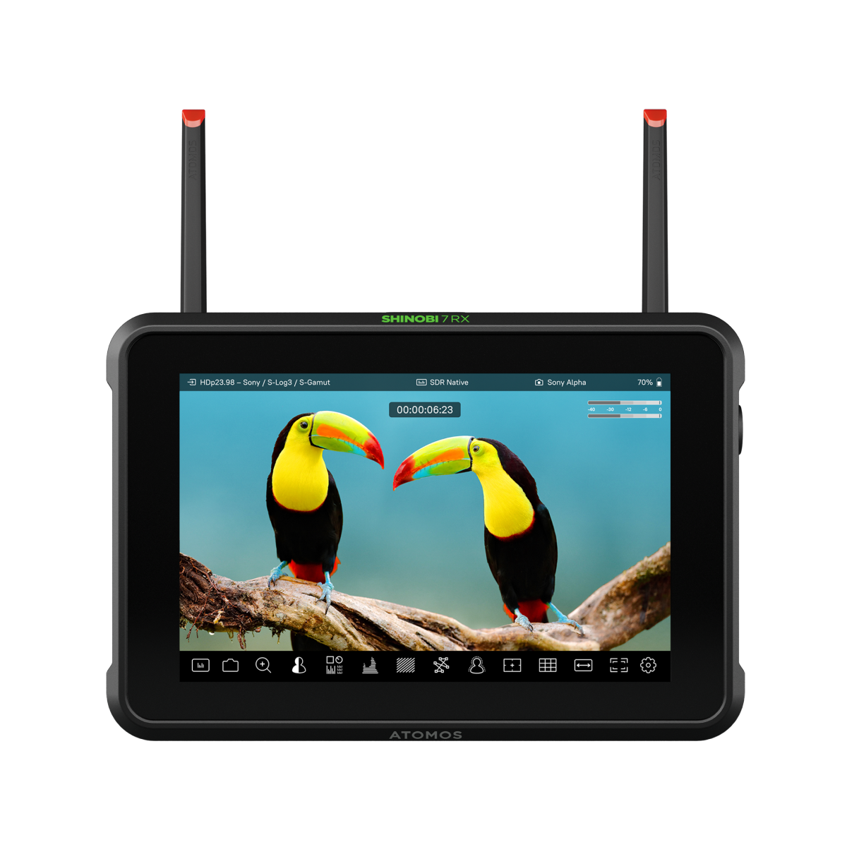 Monitor Atomos Shinobi 7 RX, vista frontal