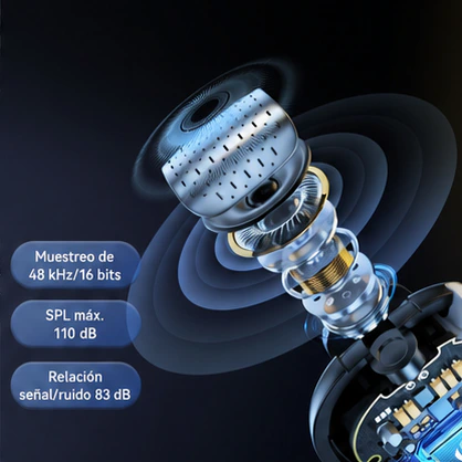 Grabación limpia a 48 kHz / 16 bits