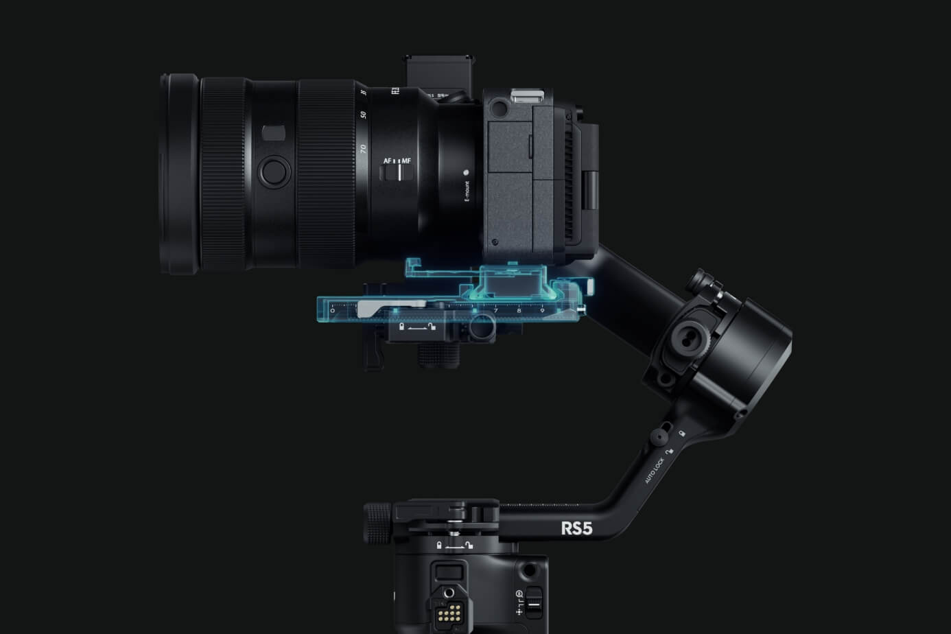 DJI RS 5 – Cambio rápido a modo vertical