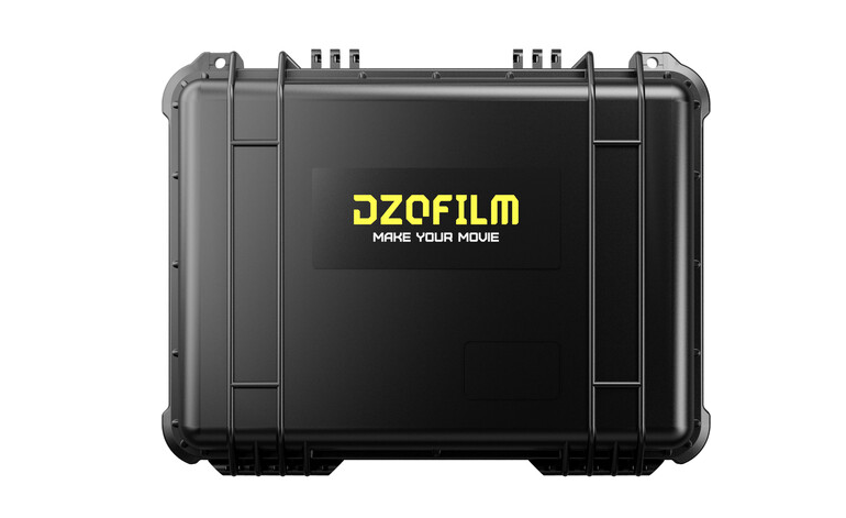 Čelní pohled na pevný kufr DZOFILM pro tři objektivy Pavo