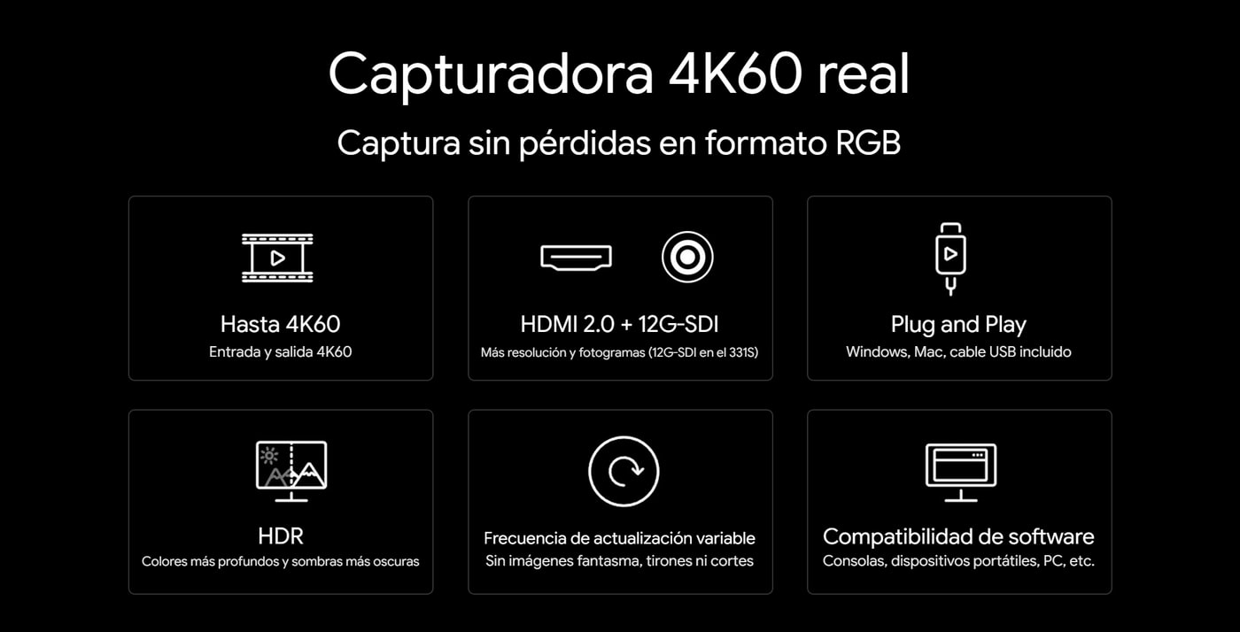 4K60 real desde HDMI y SDI